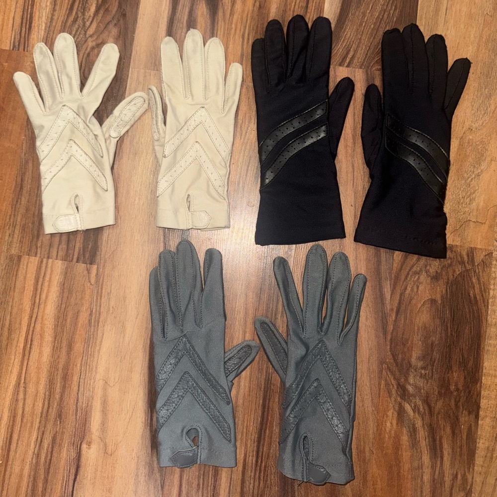 Vintage Women's Driving Gloves - Black, Gray, Cream